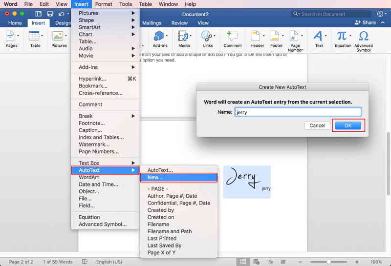 add pathname to document in word 2011 for mac